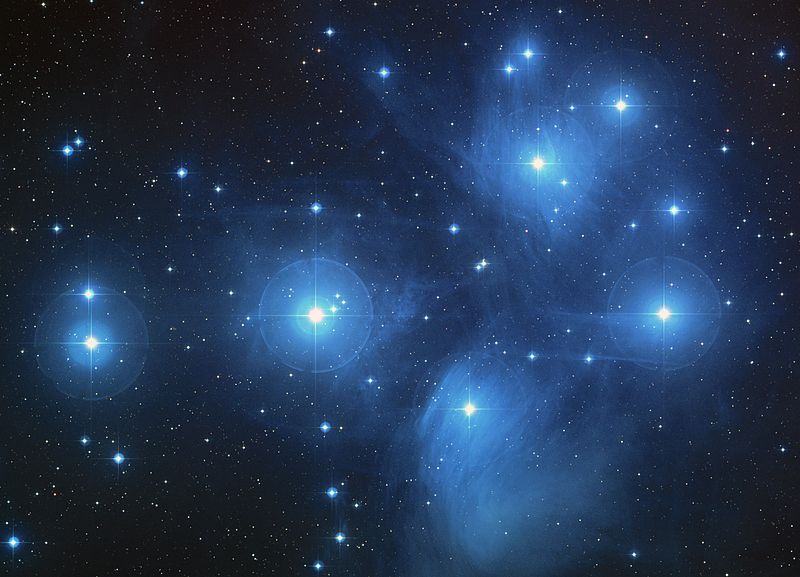 The Pleiades star cluster will be visible.