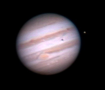 Jupiter as seen through a telescope. Photo by Dan Doolan