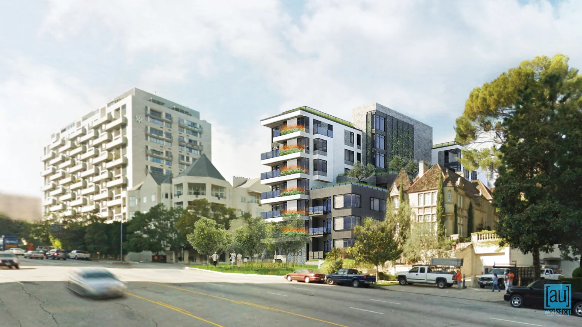 Perspective from East on Wilshire