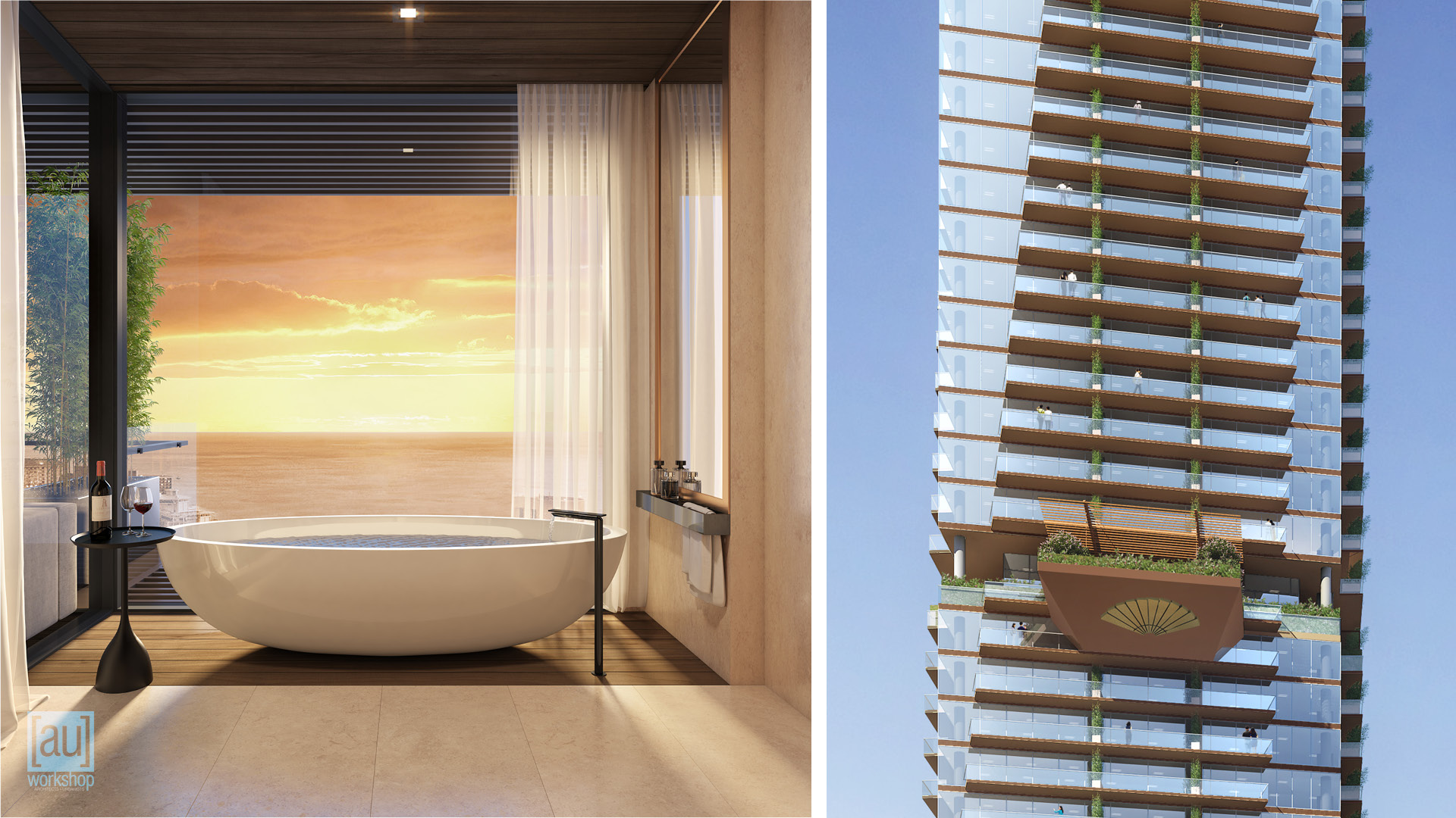 Luxury Guestroom Bath and Makai Facade