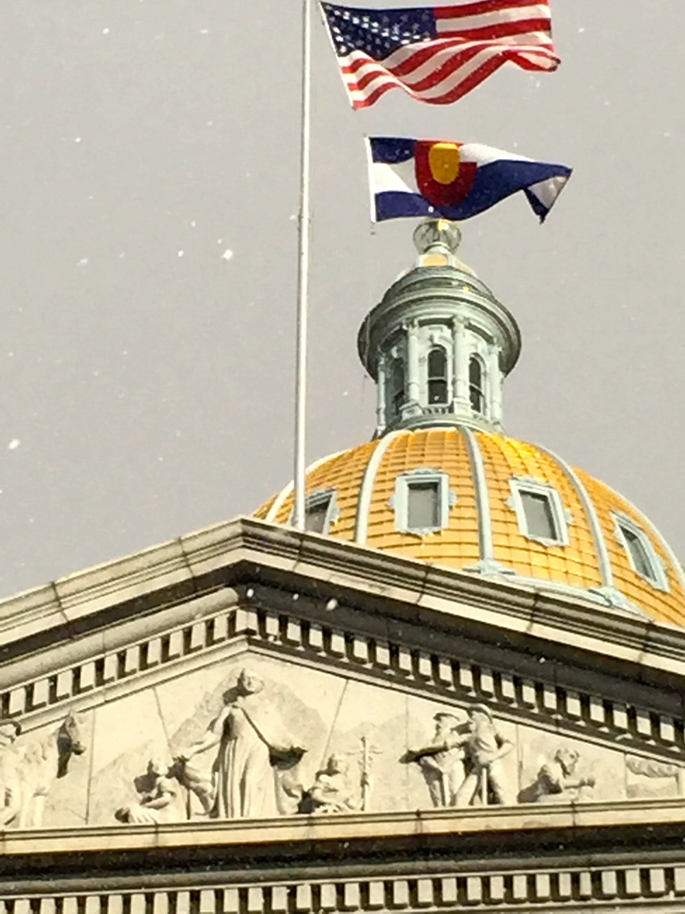 Flags over the golden dome