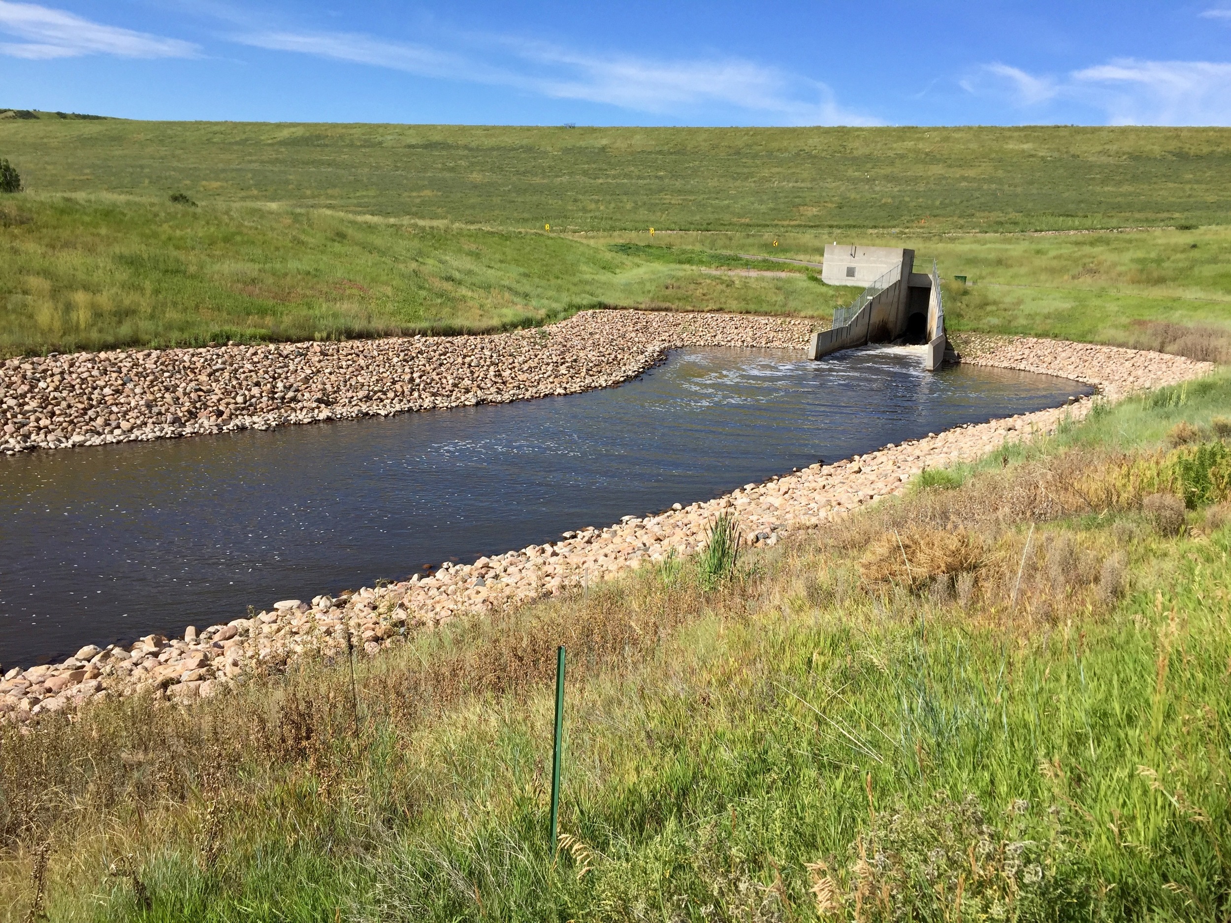  The outflow structures at the base of the Mount Carbon Dam 