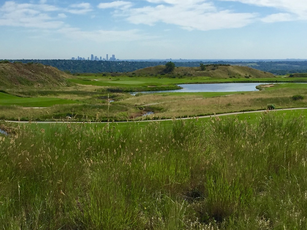  The Denver skyline on the horizon as seen from the trail beside Homestead Golf Course 