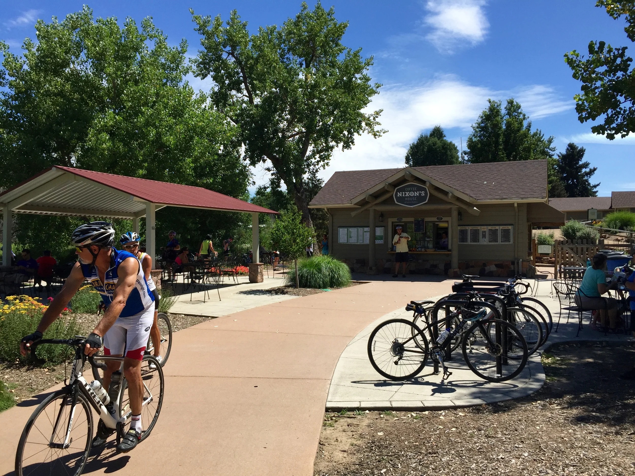 Nixon's Coffe House is a trailside hub for the folks visiting Mary Carter Greenway and Hudson Gardens