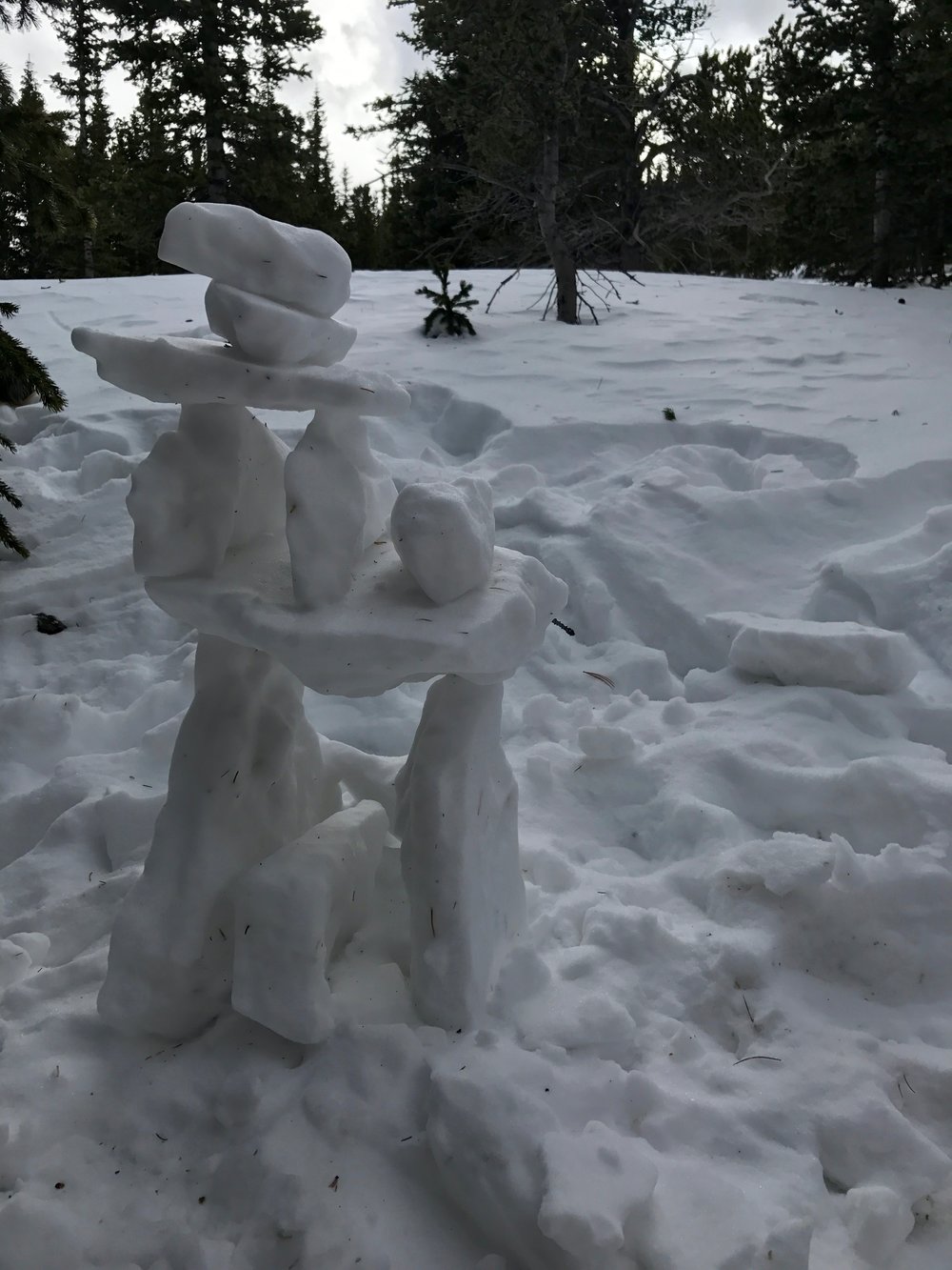  Snow sculpture along the trail. 
