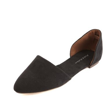 Sueded Pointy-Toe Flat , $22.50