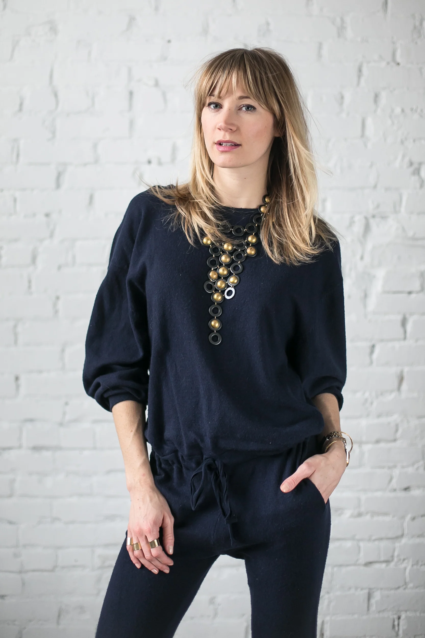 Jumpsuit, Zara (old); Necklace, Vintage (found at a flea market in Italy); Shoes, Rebecca Minkoff (sample) Photos by Phillip Van Nostrand