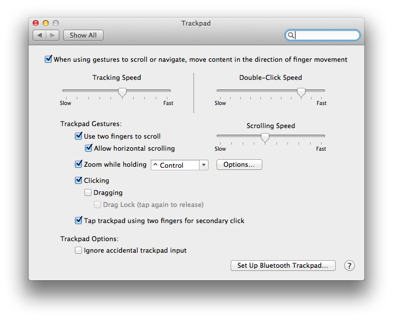 Scroll direction: Pretty much natural by now