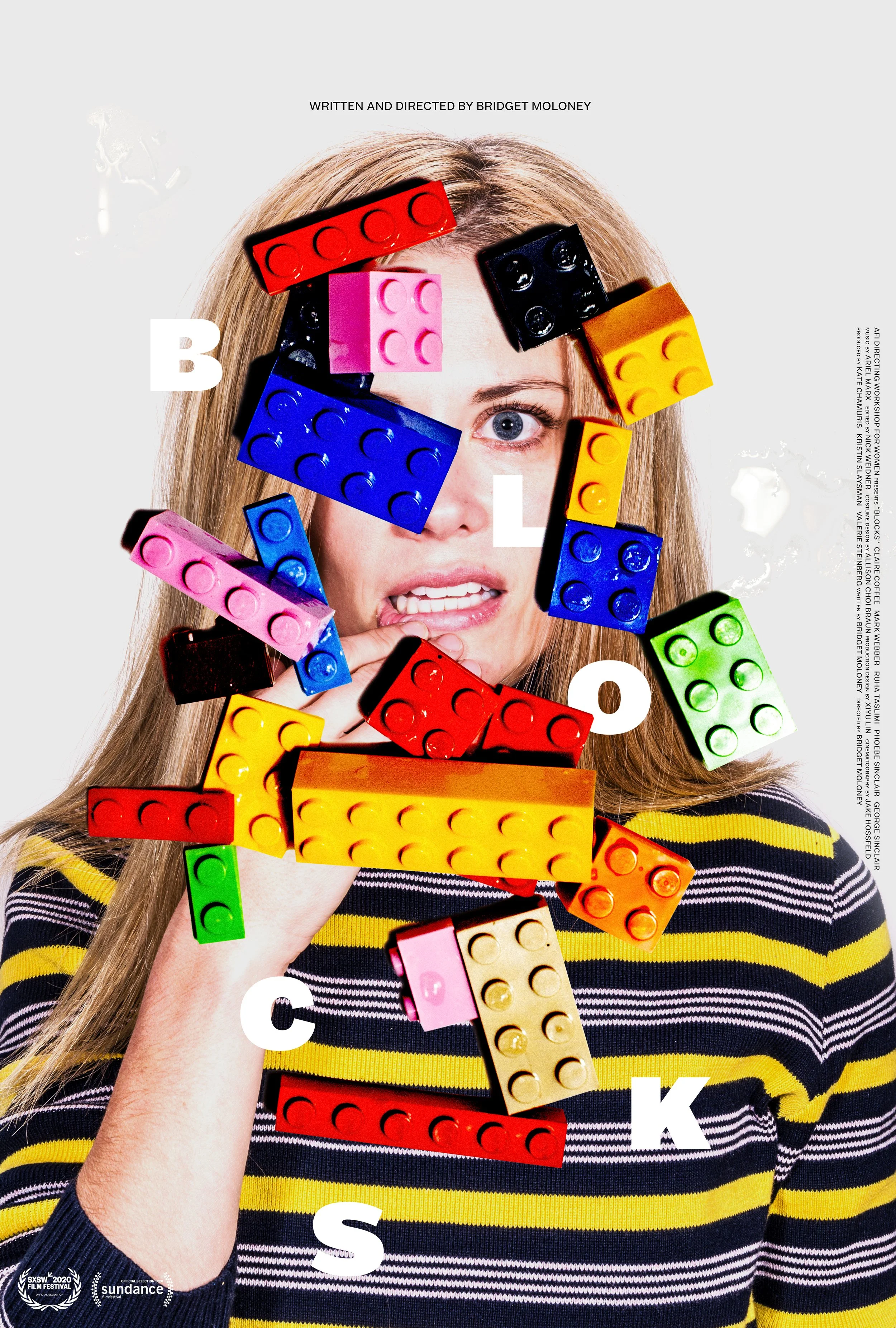 Promotional image for Blocks, a surreal independent comedy short directed by Bridget Moloney.