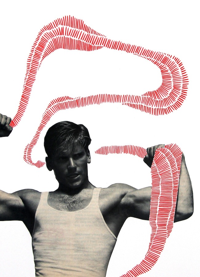 Grip, 2014 found image and pen 9”x12”