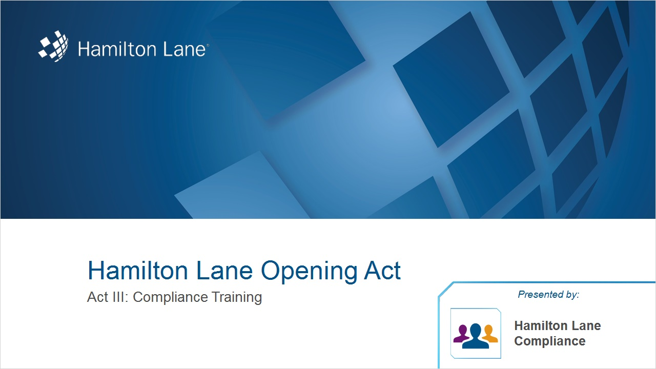 Act III: Compliance Training