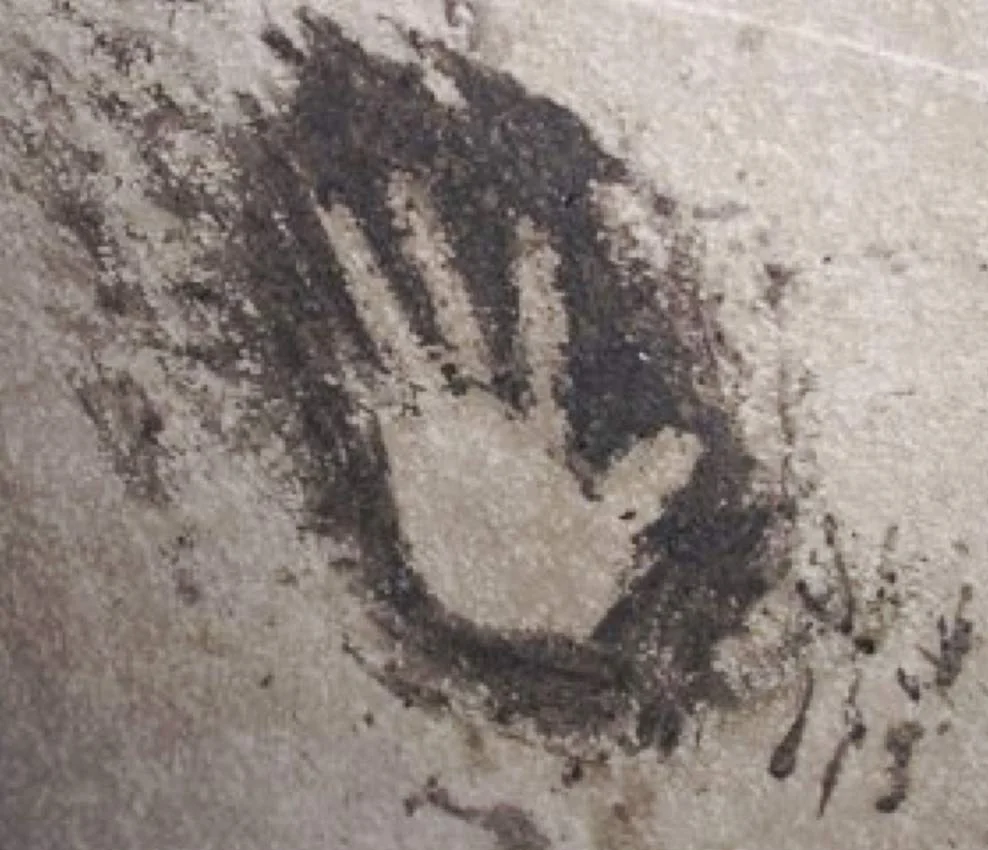 Handprint on cave wall