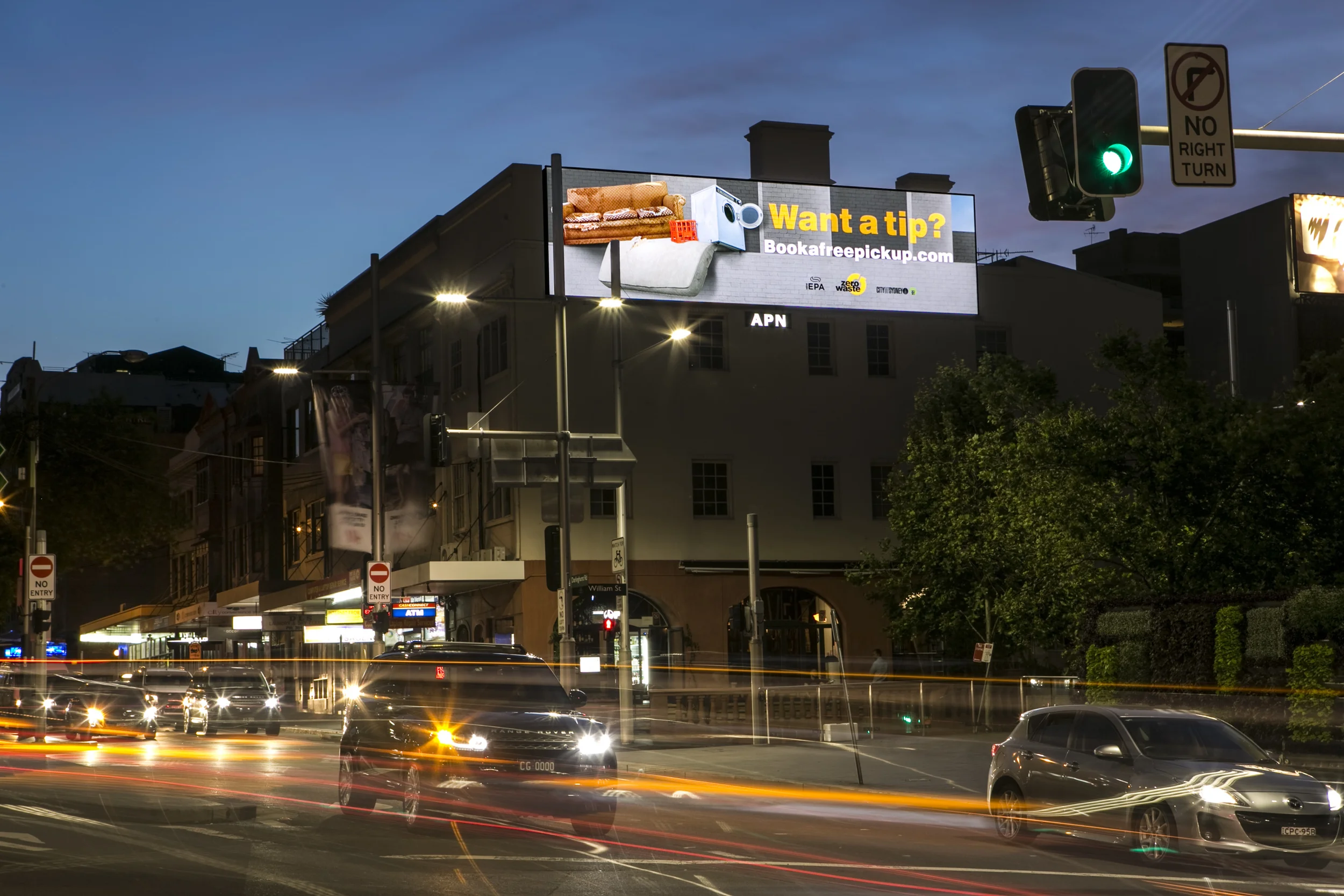 We designed this billboard to appear as if it was an extension of the building