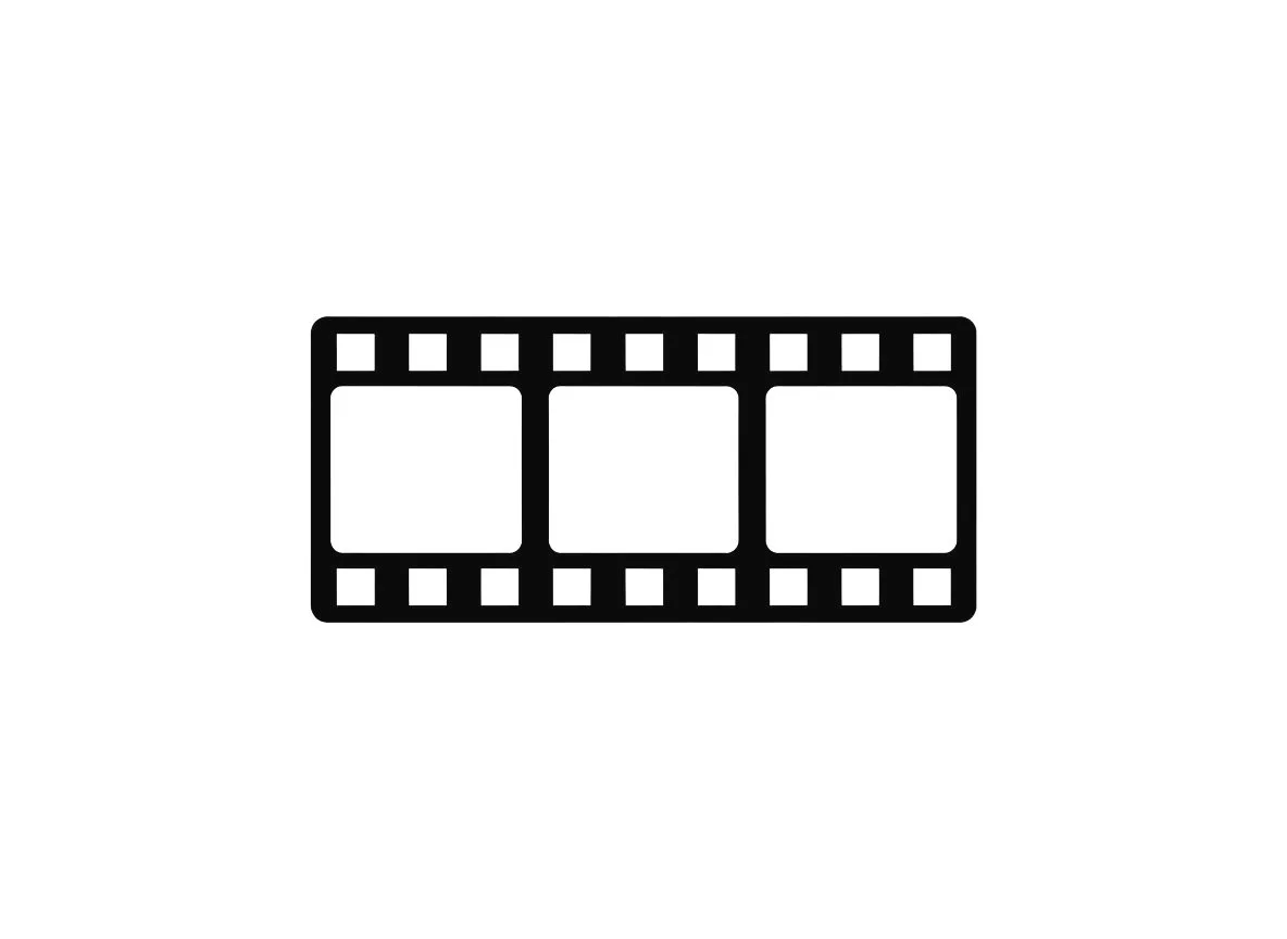 A 35mm film strip icon, symbolizing the motion and continuous session editing included in the Enhanced Narrative package.