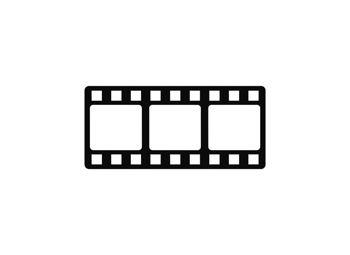 Minimalist 35mm film strip icon representing the high-volume Social Video Residency production package.