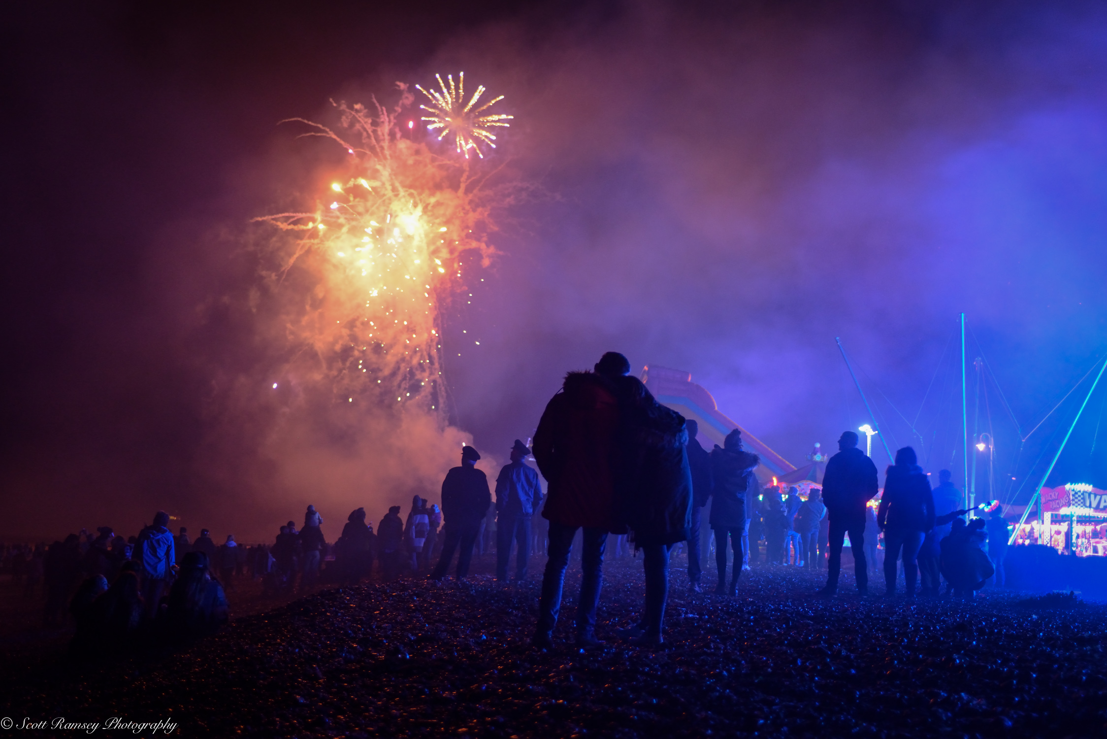 Firework time on the beach