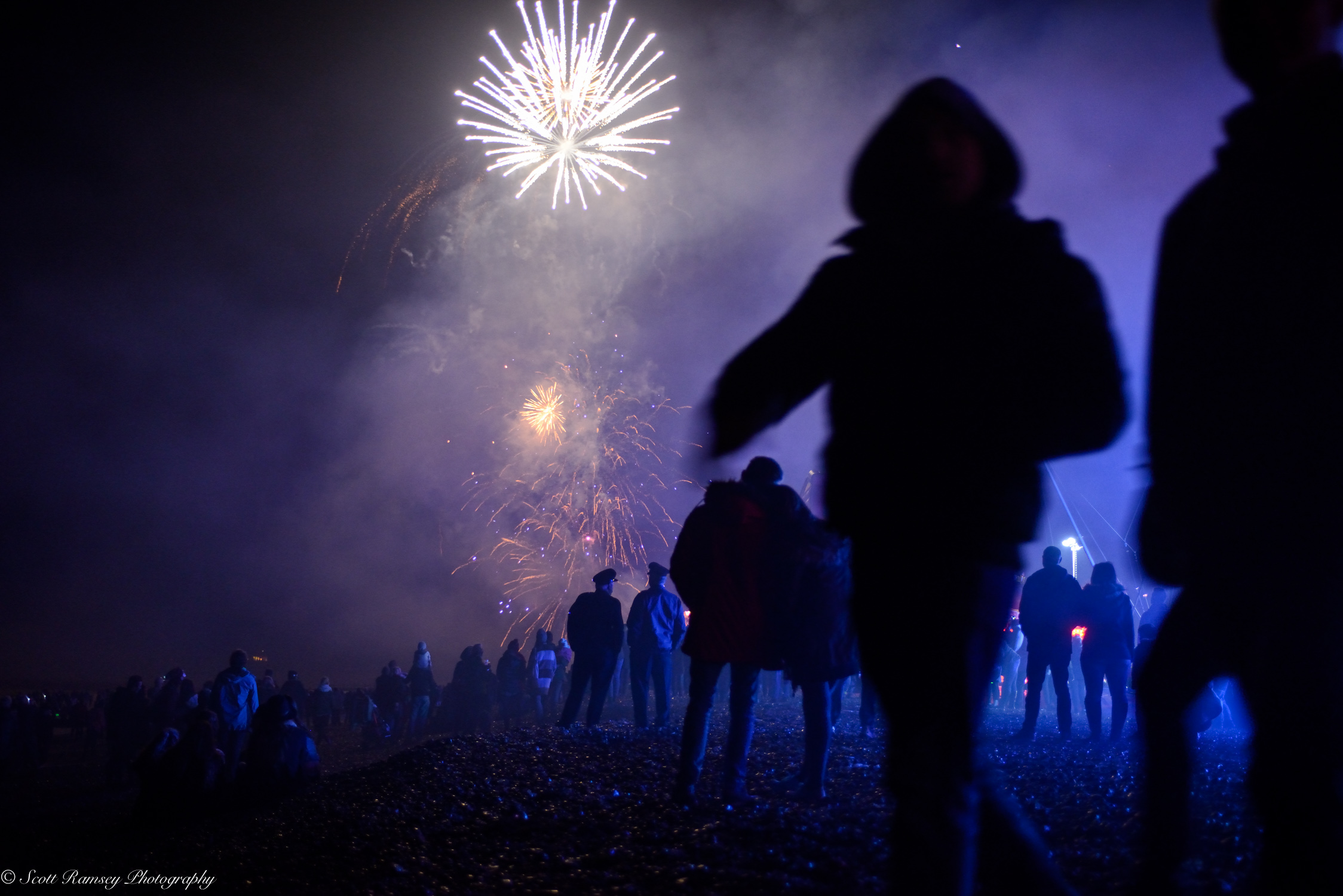 Fireworks explode