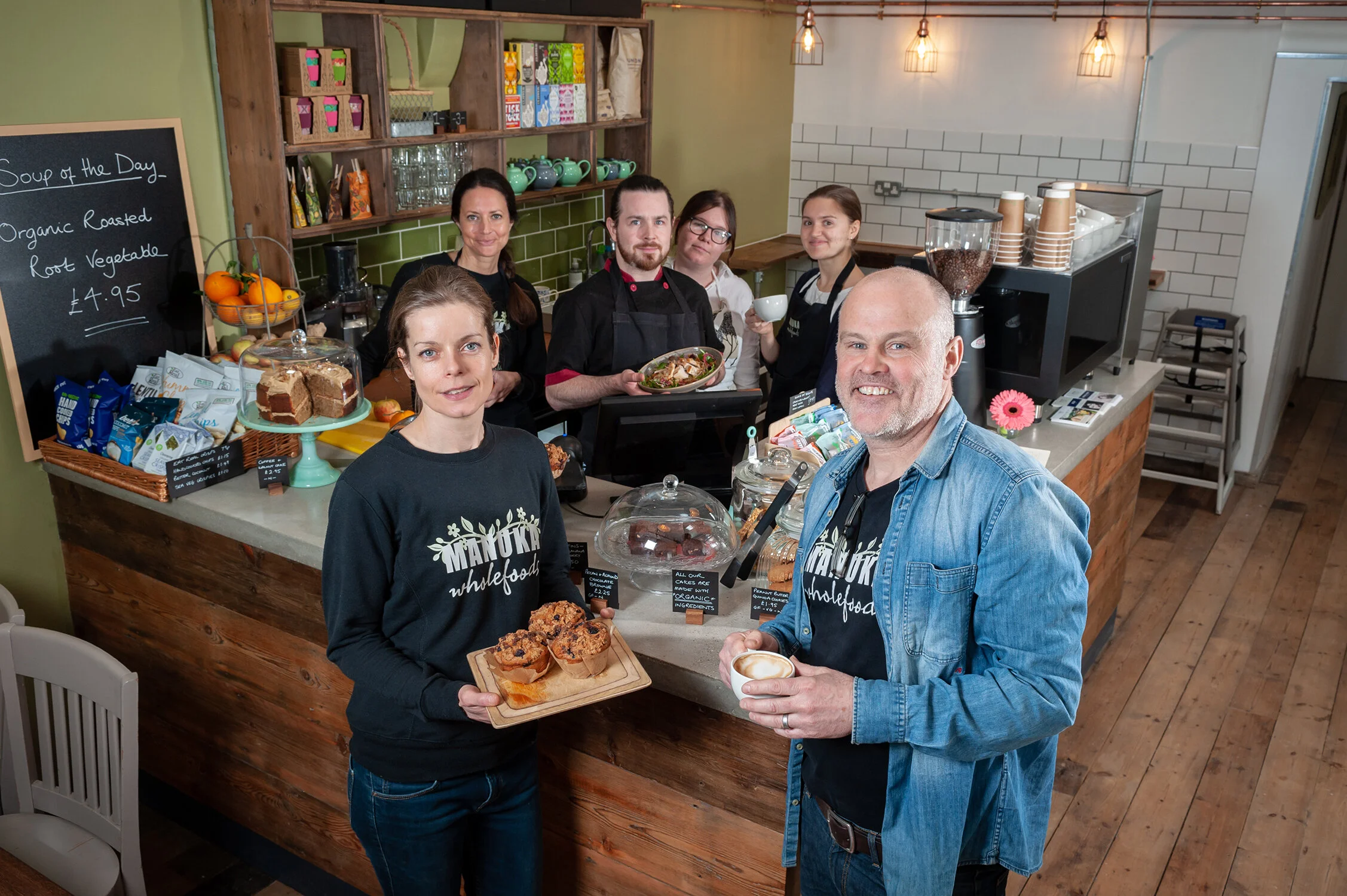 Professional business photography of a coffee shop team, showcasing the style of high-quality visuals we create for brands in Chelmsford and Essex.