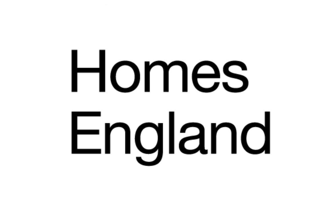 Homes England logo - Client for construction progress drone videography and aerial photography by Scott Ramsey.