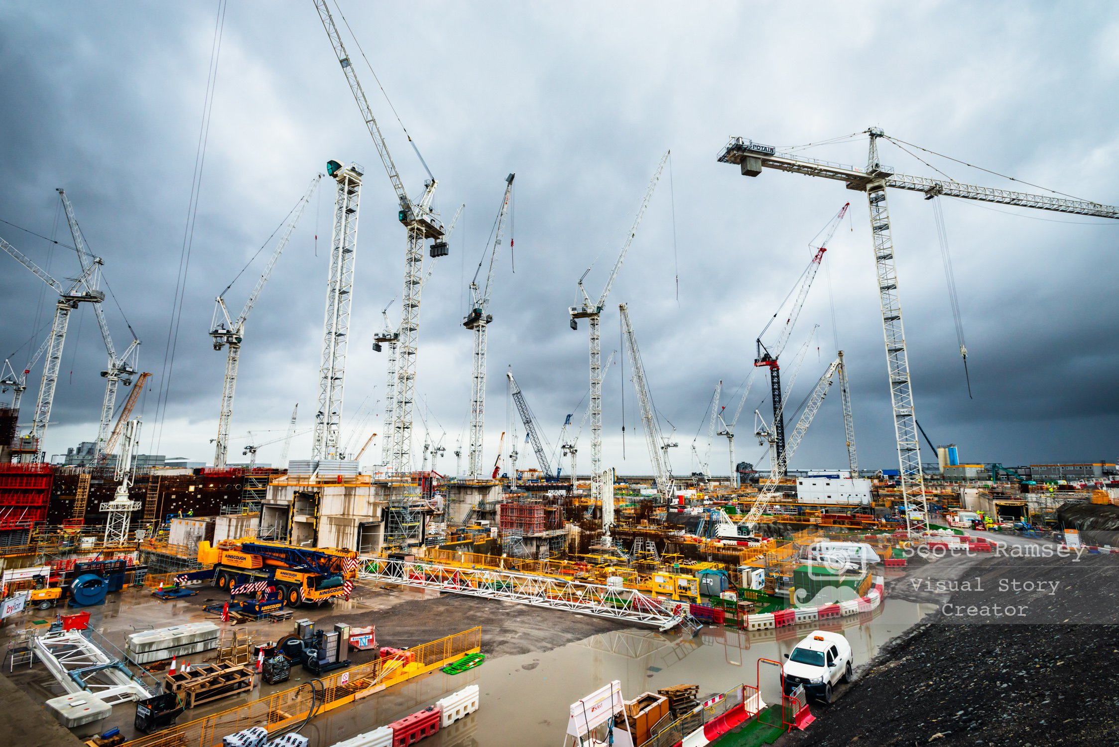 Industrial Photography London Construction Site Cranes