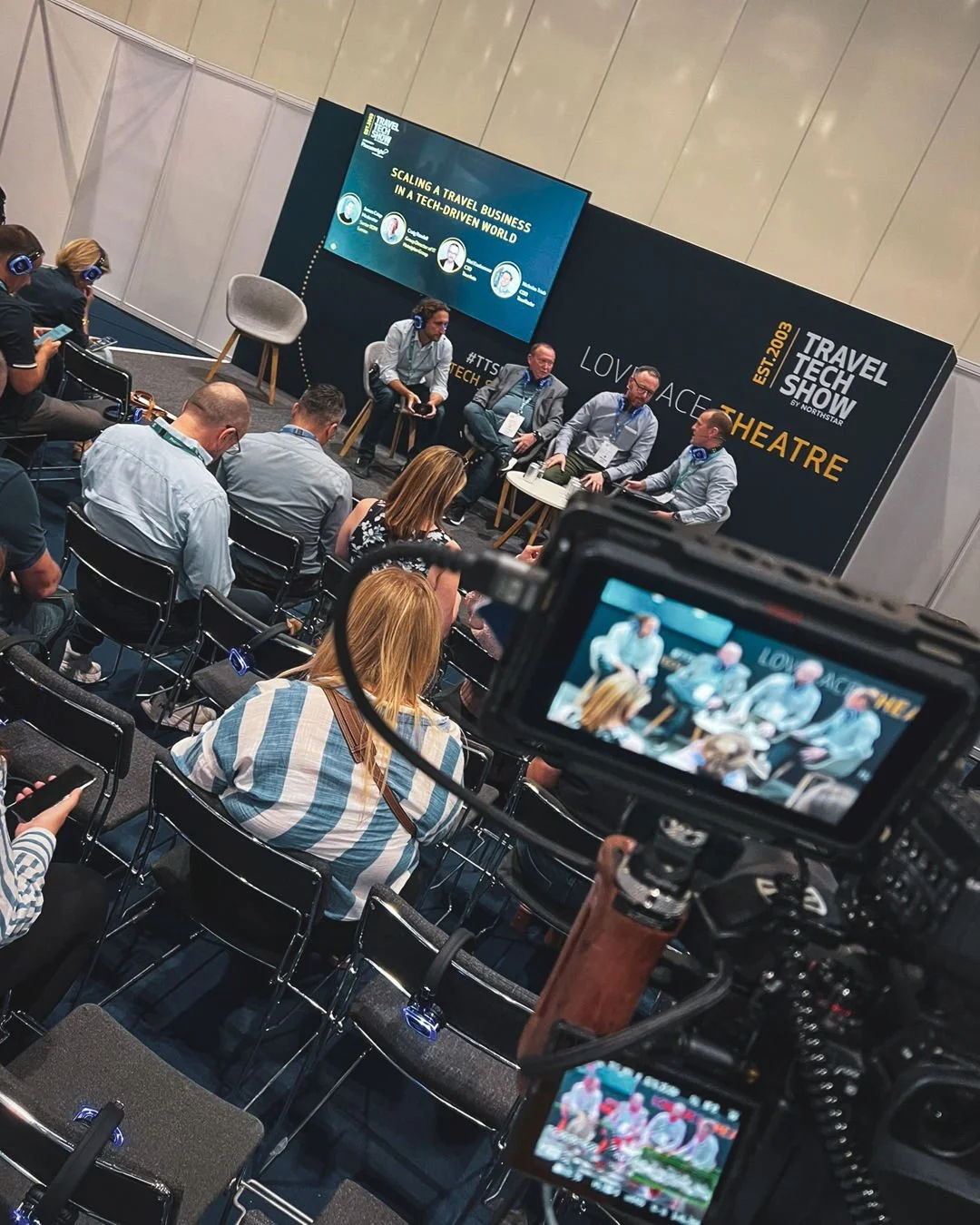 The view from behind the camera at Excel London ✓
There’s something special about filming in iconic venues like Excel. This behind-the-scenes moment captures our incredible videographer Anton documenting a panel discussion at Travel Tech 2025.
