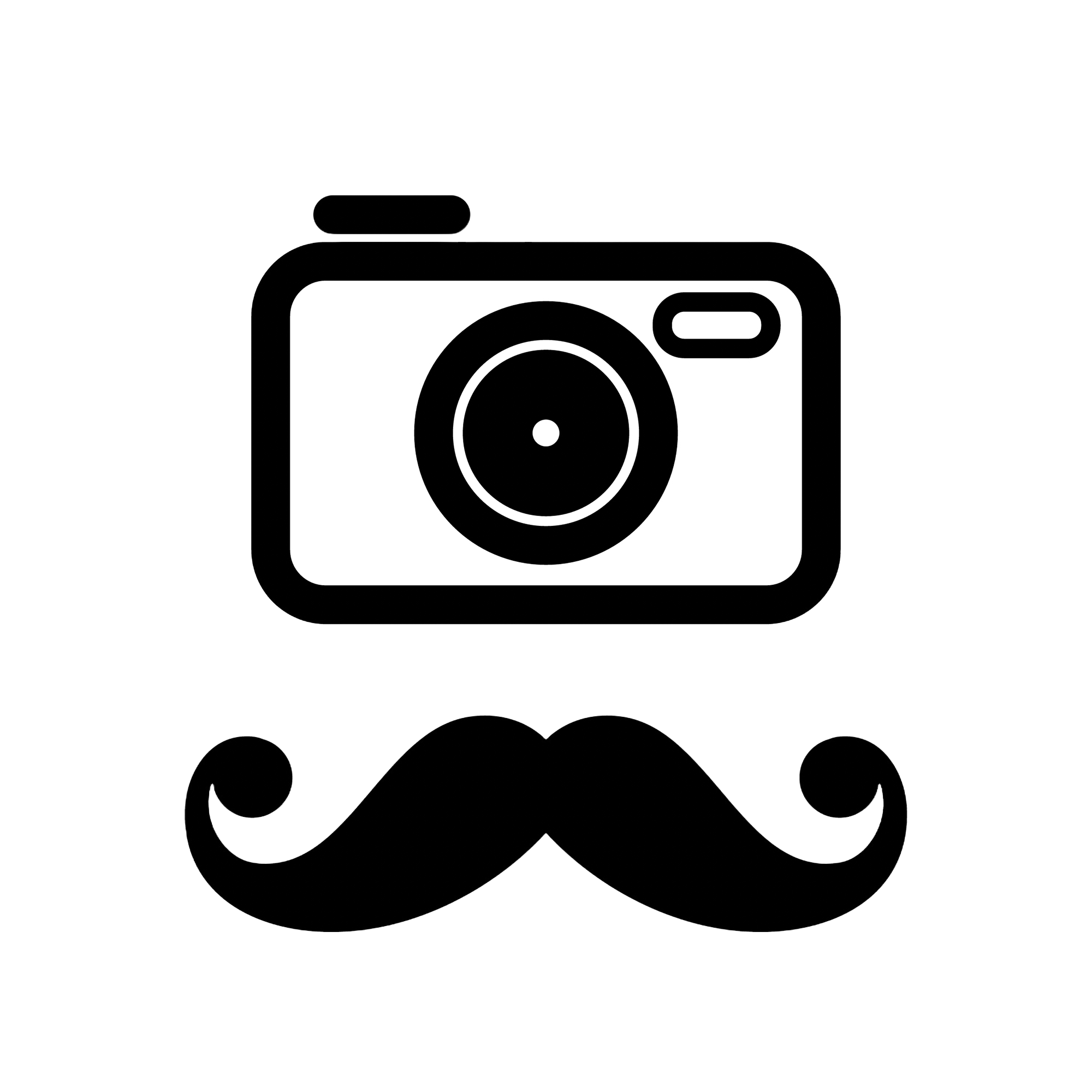 The official logo for Scott Ramsey Photography & Videography, featuring a stylized line drawing of a camera and a curly mustache.