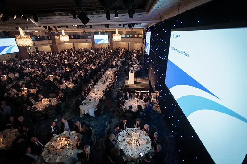 A grand awards ceremony taking place in the Great Room at Grosvenor House, Mayfair, captured by London corporate event photographer Scott Ramsey Photography & Videography.