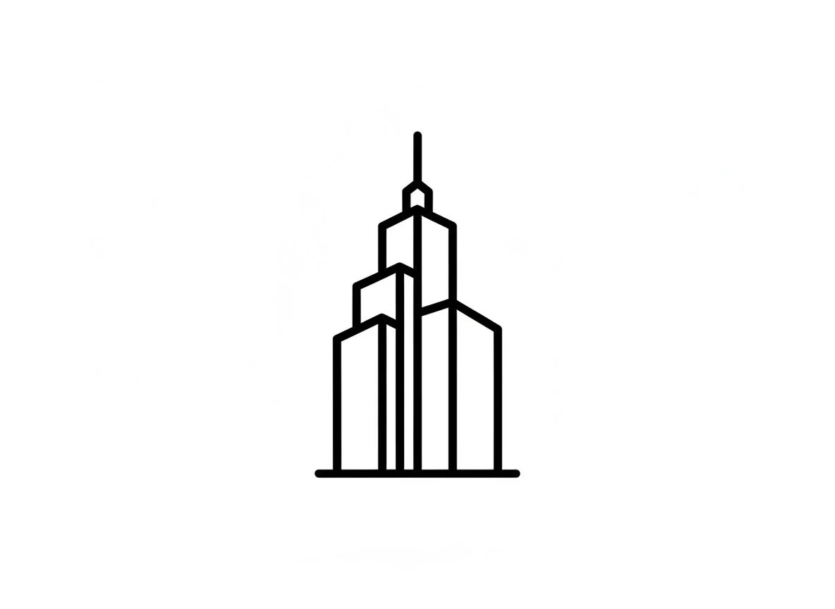 Minimalist icon of a skyscraper representing the Industrial Protocol package for technical, industrial, and architectural drone missions.