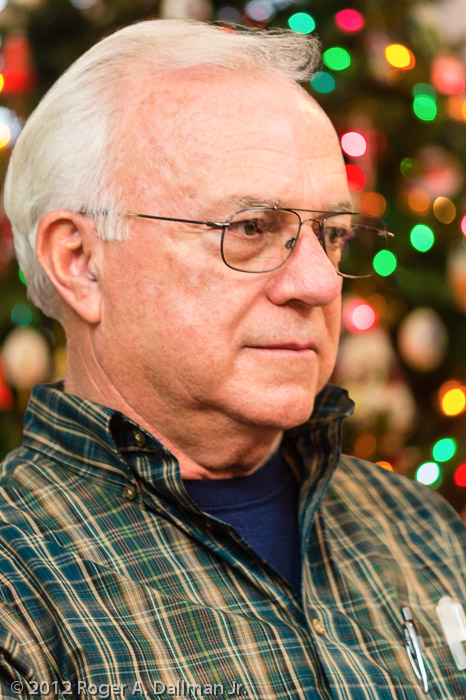 If you use flash in a quiet family setting, you'll only get one chance at this shot. I got several because no blast of light alerted my brother-in-law to my shooting.