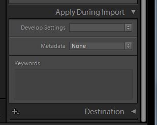 Three areas I always use during Import.