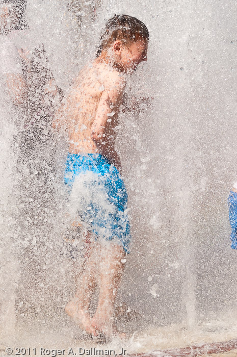Playing in the fountain