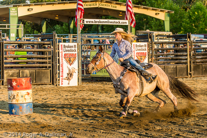 Those barrel racing riders are crazy fast.