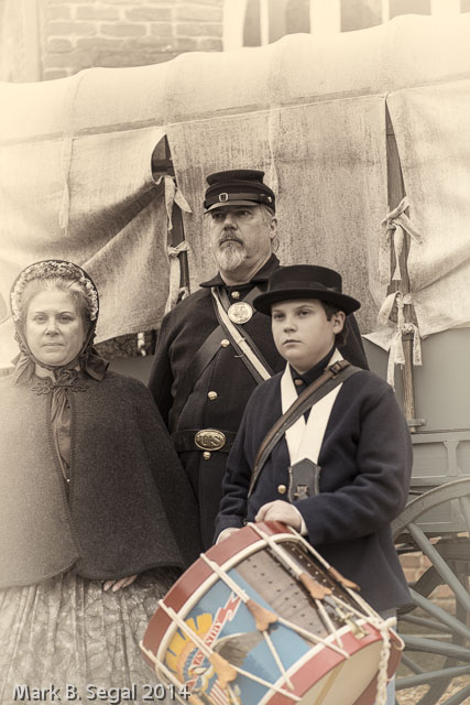 From now looking back to then. Reenactment Family at Harpers Ferry