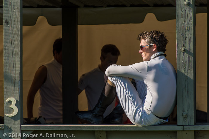 Taking a break before his race