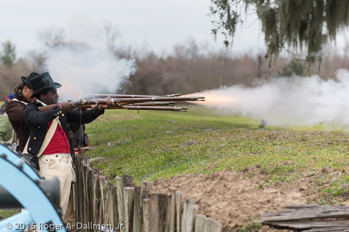 Musket fire at Chalmette Battlefield