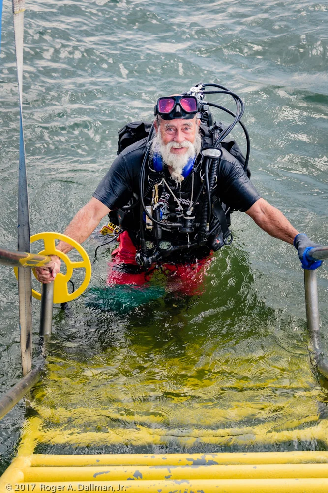 Gary returning from a dive.