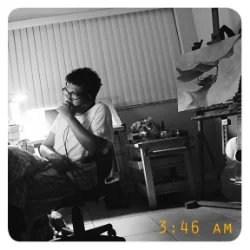 Bong Redila in his studio
