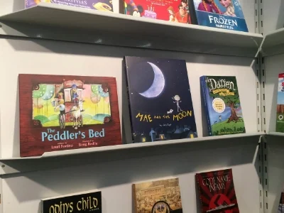 The Peddler's Bed by Lauri Fortino, illustrated by Bong Redila and Mae and the Moon by Jami Gigot in Frankfurt