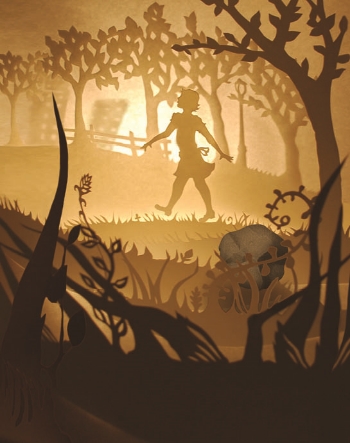 Lizbeth Lou Got a Rock in Her Shoe , words by Troy Howell, paper cut art by Kathryn Carr