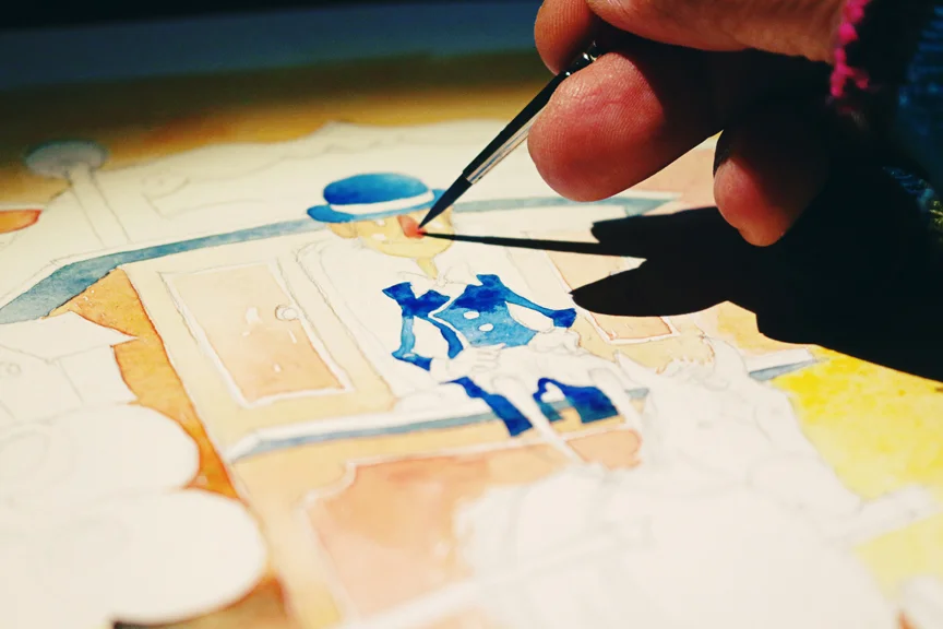 Illustrator Bong Redila at work