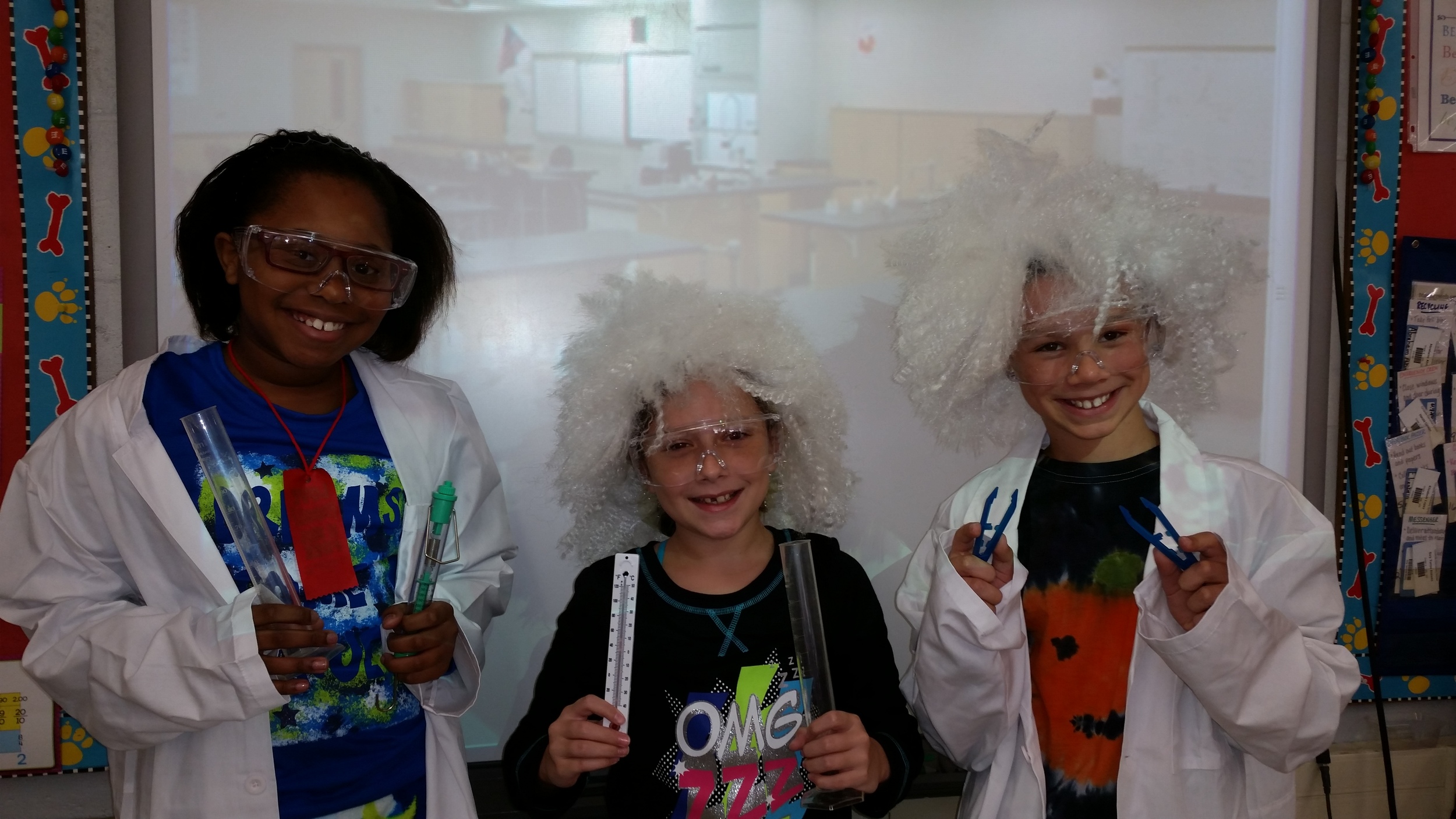 Showing off their scientific skills!
