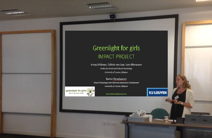 Jenny Veldman, PhD candidate and lead researcher on the Impact Project at KU Leuven, presents at science conference on gender & STEM in Newcastle-upon-Tyne, UK in July 2016