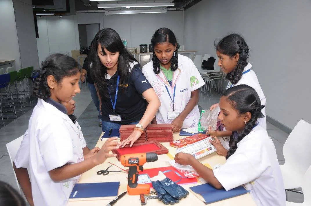Launch g4g Day @Bangalore - Nov. 2017 In November, we took our g4g Day to the Nokia premise in Bangalore, India. 100 girls spend their day participating in fun, interactive, hands-on workshops related to STEM.