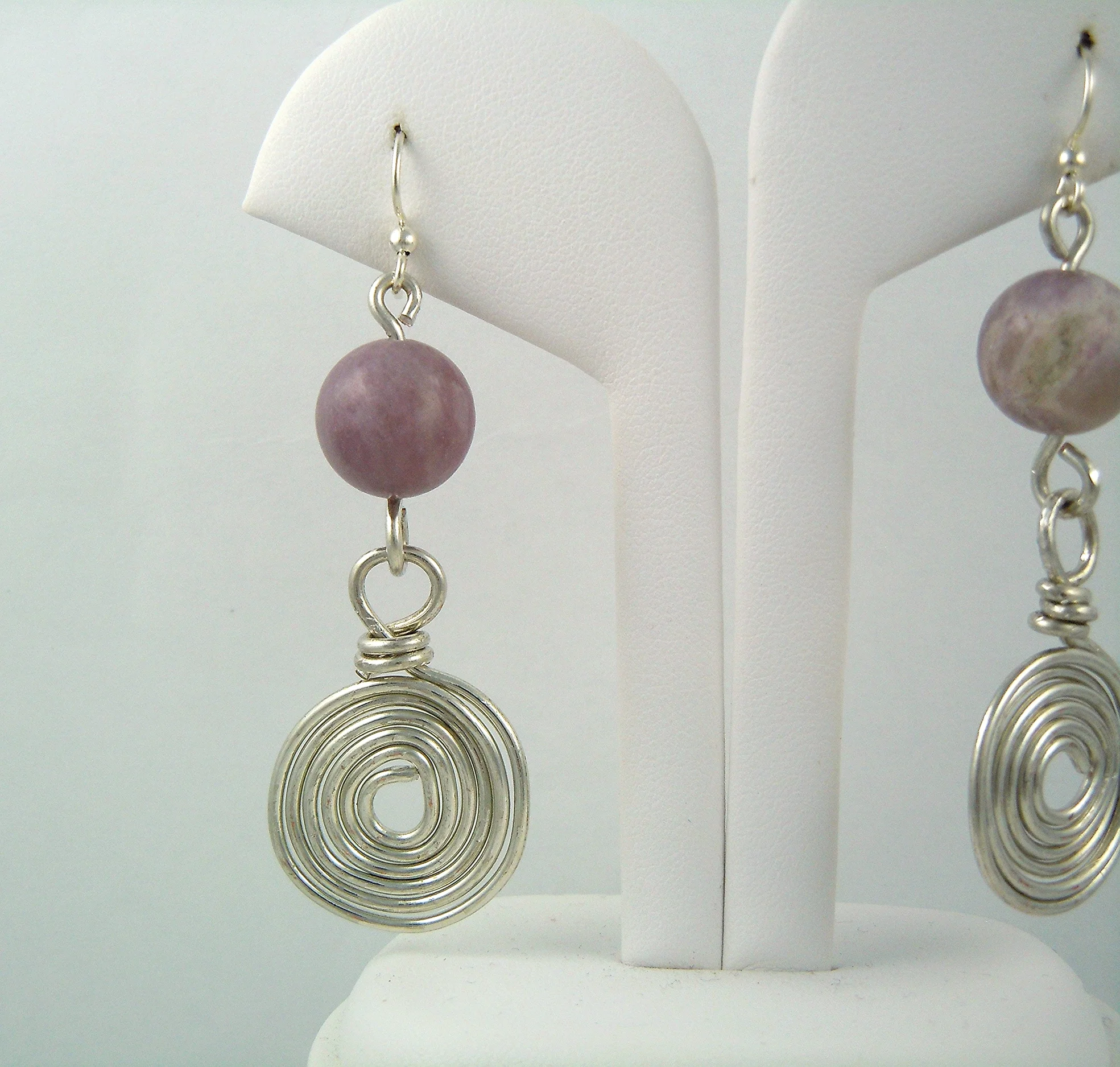 Copy of lilac sterling silver filled wire earring handmade
