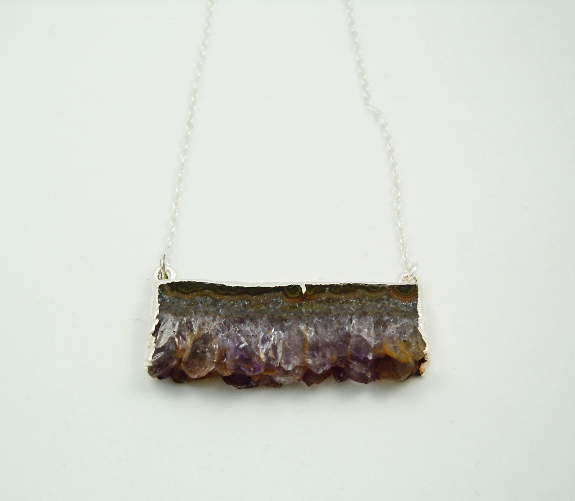 Copy of Purple jasper and quartz sterling silver necklace