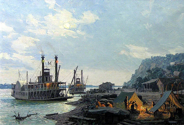 Wayne City Landing 1842 by John Stobart.