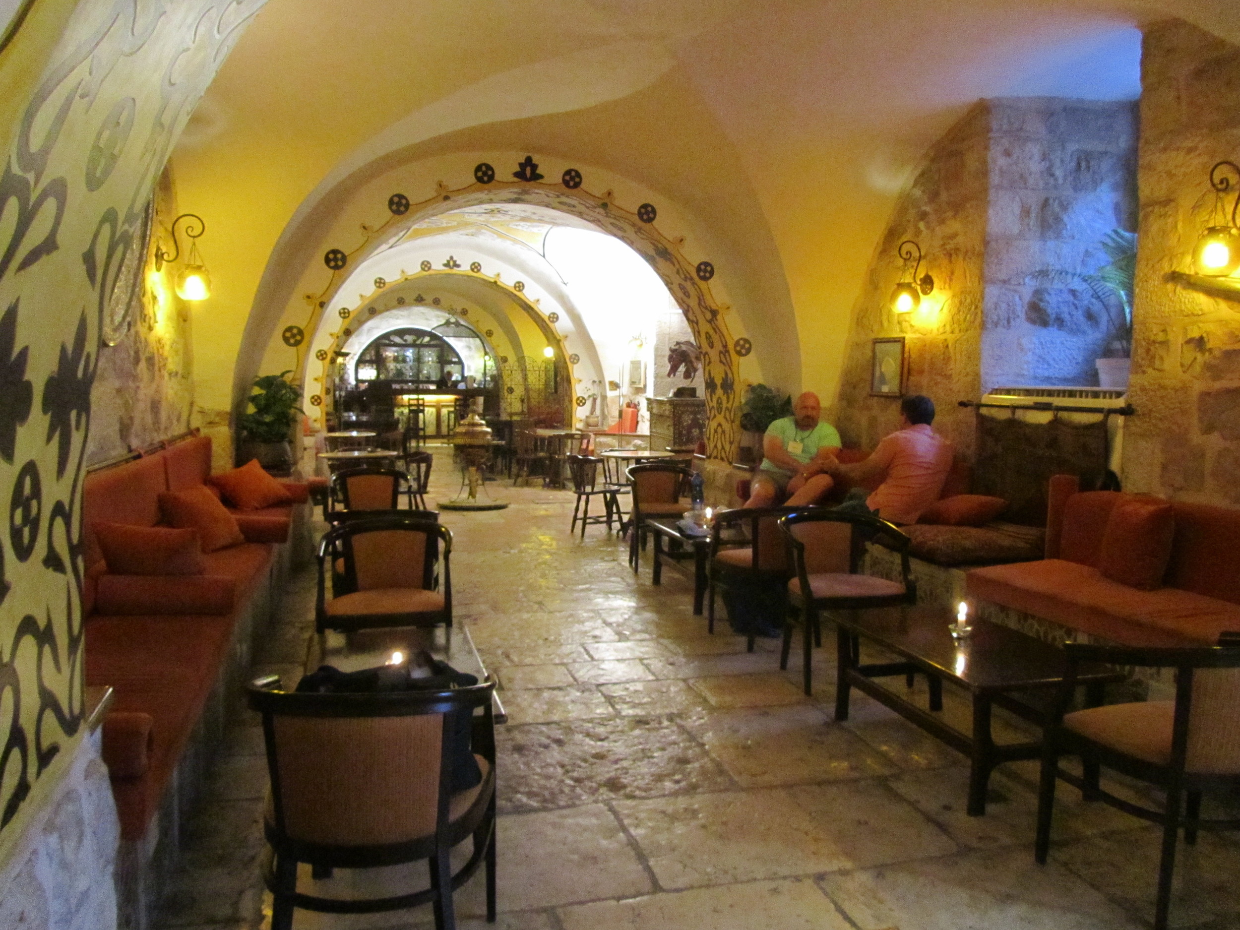 The Cozy Lounge at the Gloria Hotel in the Old City where we are staying