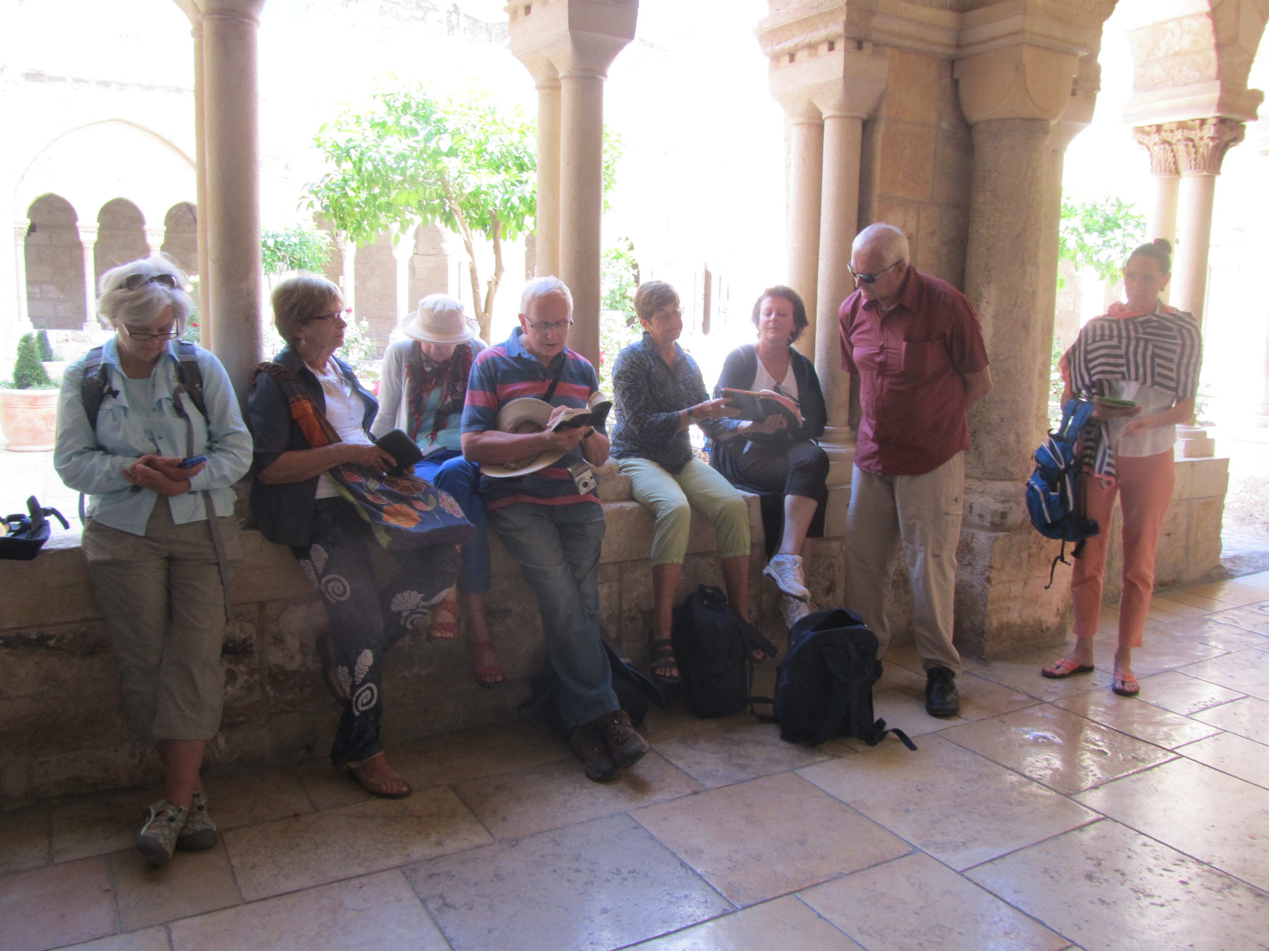 Our Group Pauses in Bethlehem for Reflection and Prayer