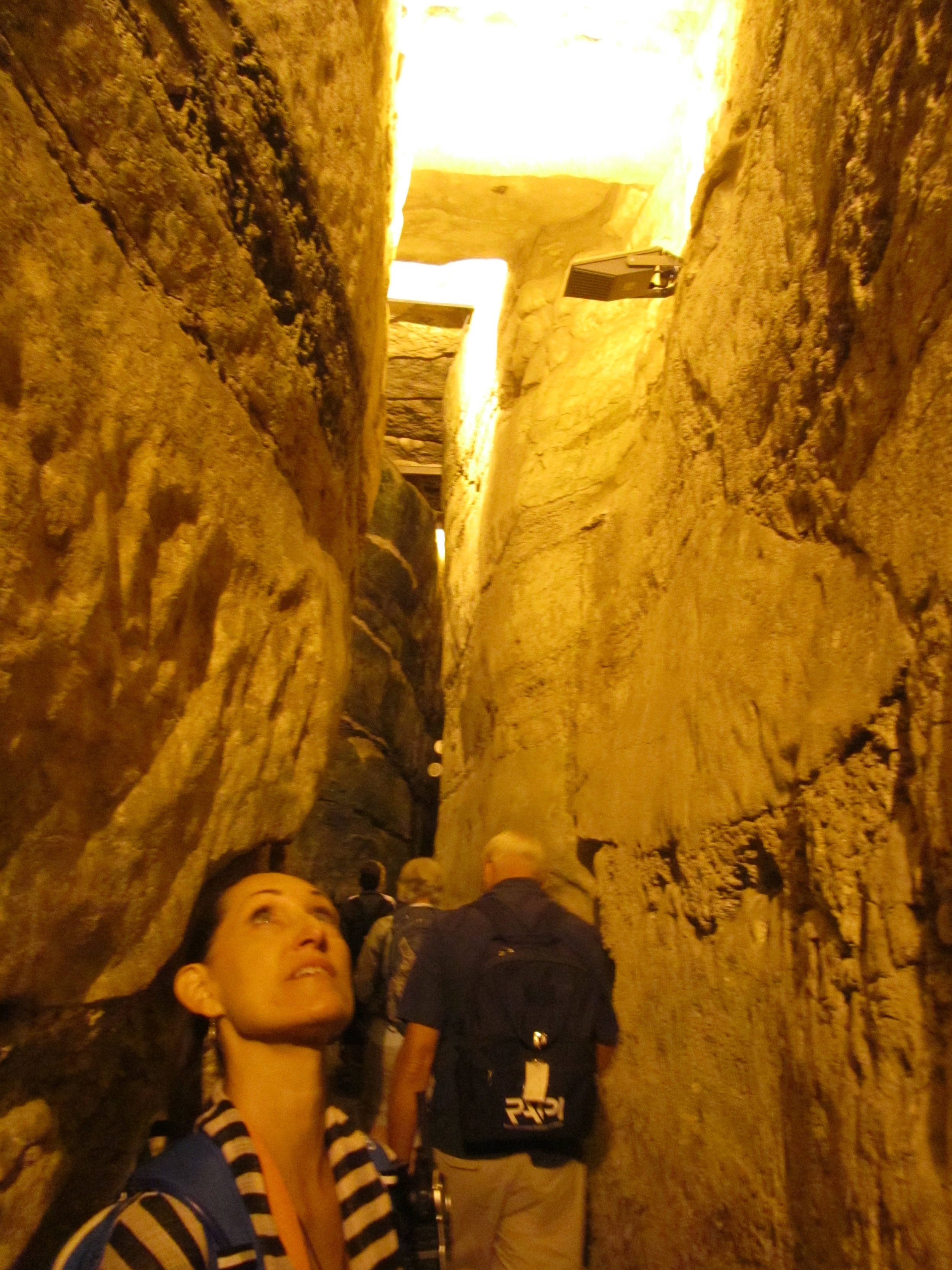 Pam Checking Out the Western Wall Tunnel