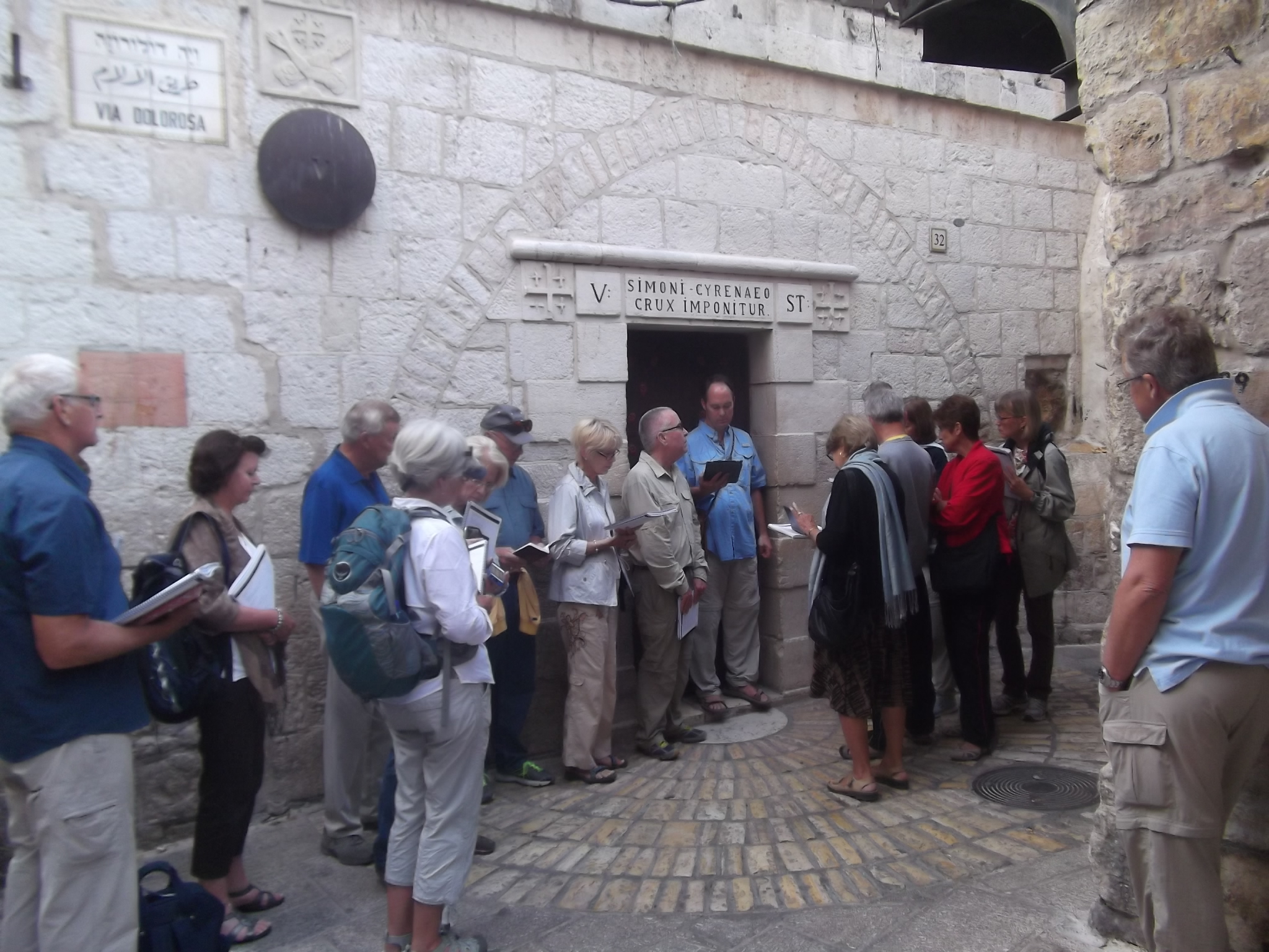 At the Fifth Station of the Cross on the Traditional Via Dolorosa
